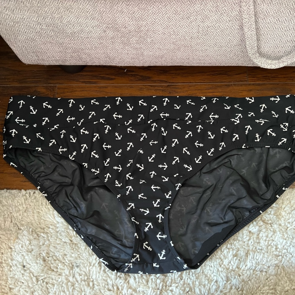 NWOT Torrid Black Anchor Print Bikini Bottoms